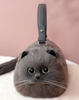 British Shorthair Black Cat Bag Plush Shoulder Bag for Daily Use