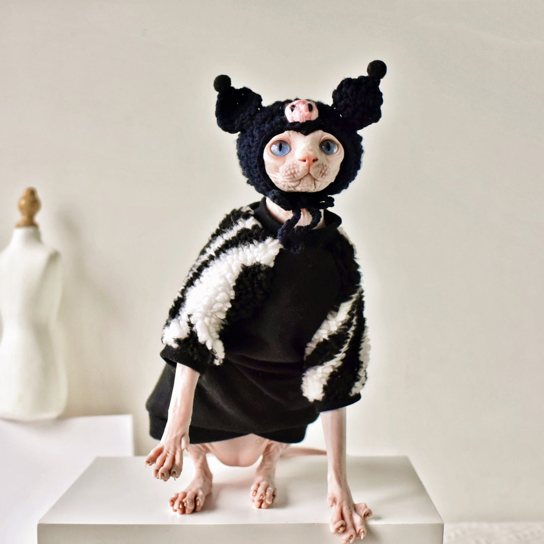 Imps Cotton Hoodie for Sphynx and Devon Rex Cats