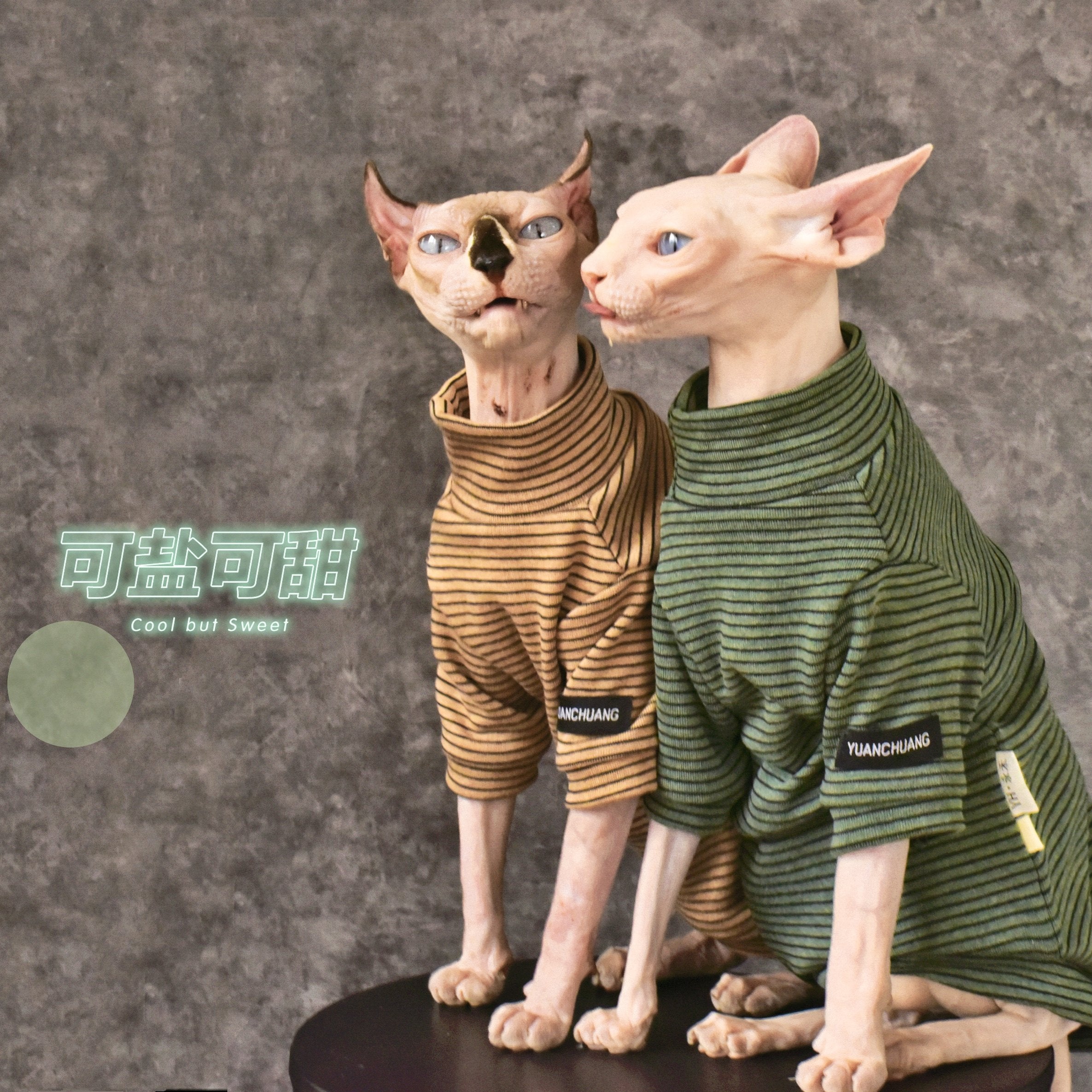 Stripe Turtleneck Shirt DevonRex Sphynx Cat Clothes
