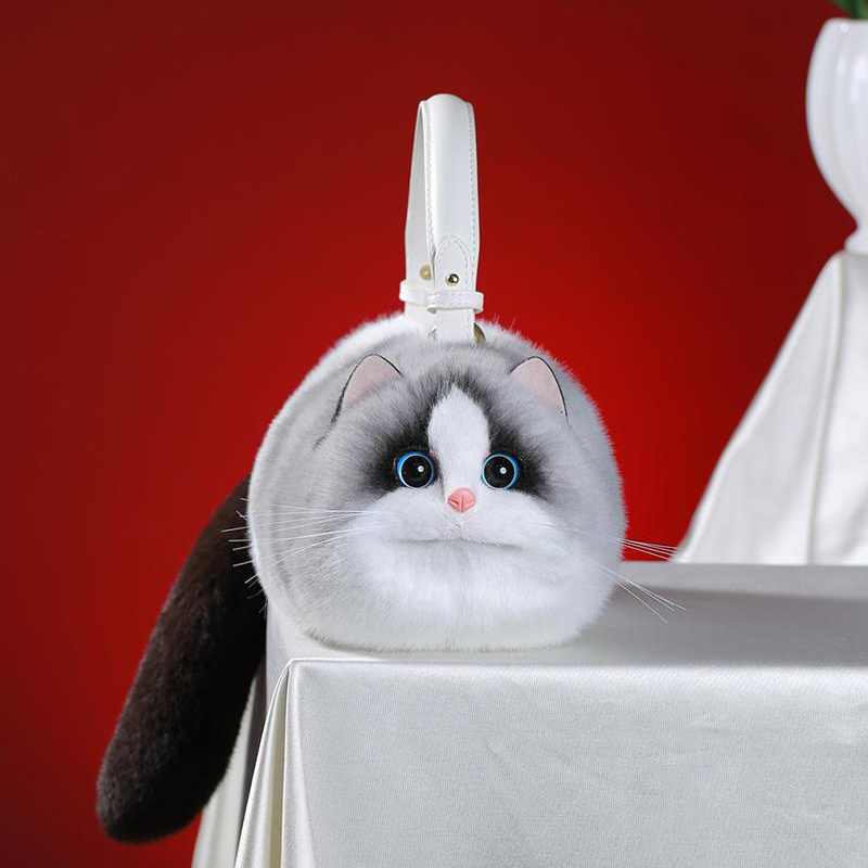 Ragdoll Cat Bag Plush Shoulder Bag for Daily Use