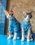 Stretch Denim Sweatshirt for Sphynx Cat Comfortable Outfit