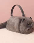 British Shorthair Black Cat Bag Plush Shoulder Bag for Daily Use