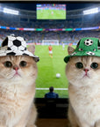 Soccer Fan Pet Bucket Hat & Necklace Set