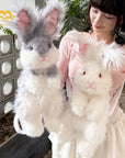 Angora Rabbit Backpack Plush Bunny Bag for Daily Use