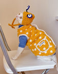 Sphynx Cat Fleece Onesie – Yellow Polka Dot Bodysuit