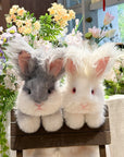 Angora Rabbit Backpack Plush Bunny Bag for Daily Use
