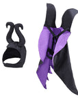 Maleficent Cosplay Costume Magic Cloak and Hat for Hallowe