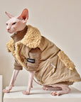 Sphynx Cat Weatherproof Jacket – Faux Leather Warm Coat
