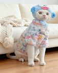 Sphynx Cat Fleece Onesie – Rainbow Bunny Bodysuit