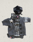 Plaid Wool Beret Hat for Cat Stylish Soft Headwear