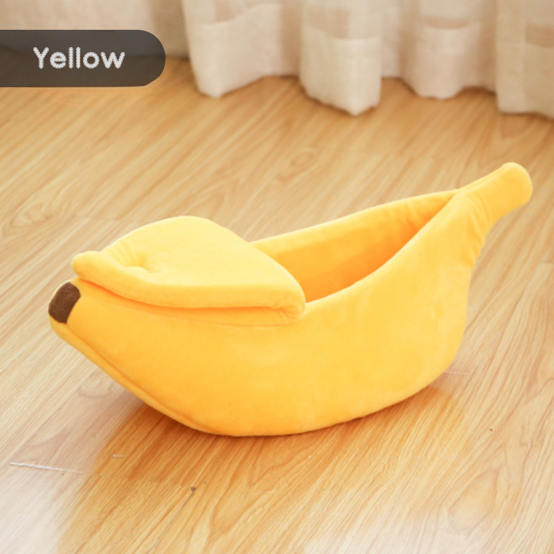 Banana-Shaped Semi-Enclosed Pet Bed