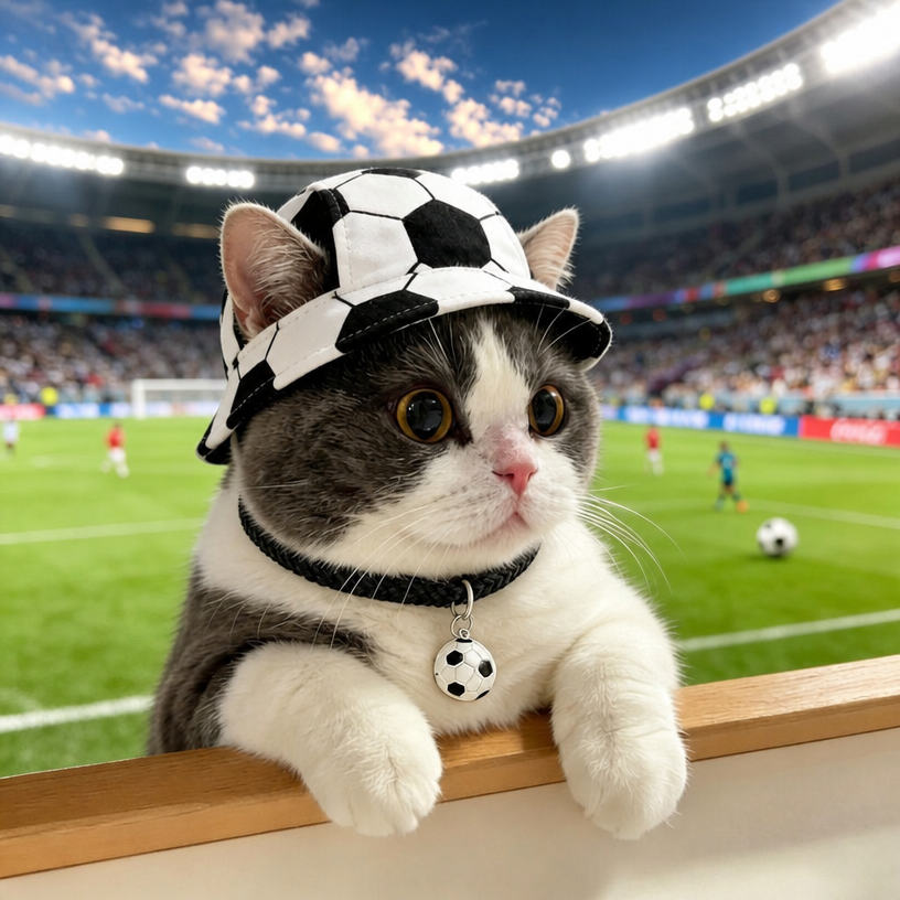 World Cup Pets Bucket Hat Football Necklace Set