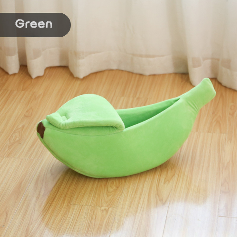 Banana-Shaped Semi-Enclosed Pet Bed
