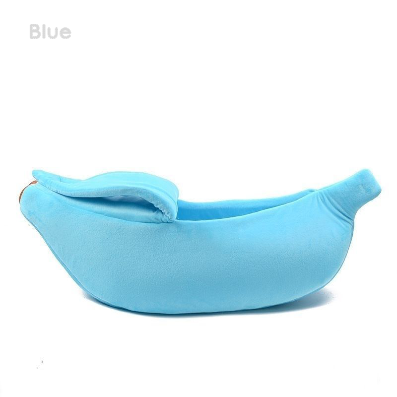 Banana-Shaped Semi-Enclosed Pet Bed