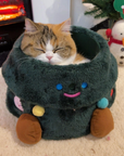 Christmas Tree Plush Cat Den