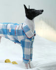 Whippet & Greyhound Pajamas – Cotton-Linen Plaid Loungewear