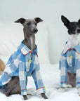 Whippet & Greyhound Pajamas – Cotton-Linen Plaid Loungewear