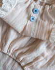 Cotton Dress- Striped & Lace Design Pink