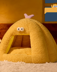 Cozy Plush Monster Cat Bed