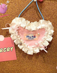 Dopamine Barbie Pet Bib Pink & White with Pearls