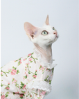 Floral Dress With Lace for Cats Cute Outfit
