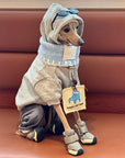 Whippet & Greyhound Hoodie Set – Gray Fleece with Bandana
