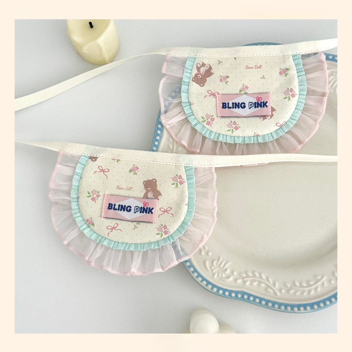 Handmade Pet Bib - Cute Bear Pattern
