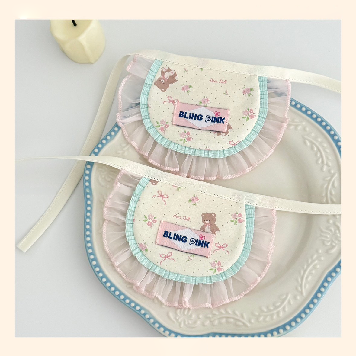 Handmade Pet Bib - Cute Bear Pattern