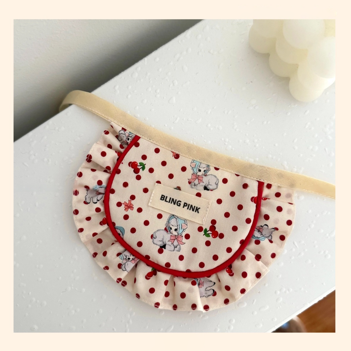 Handmade Pet Bib with Cherry