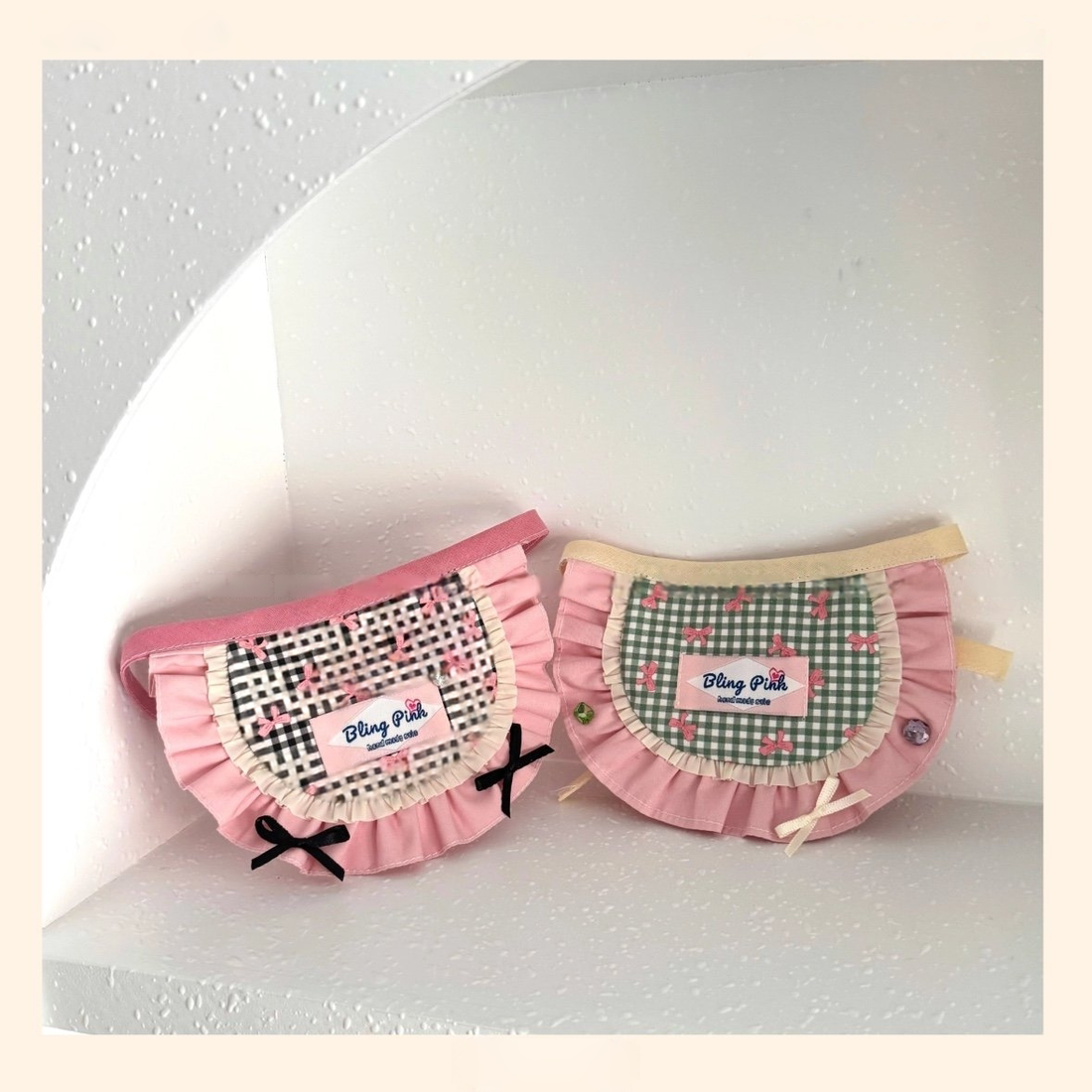 Handmade Pet Bib with Pink Bow