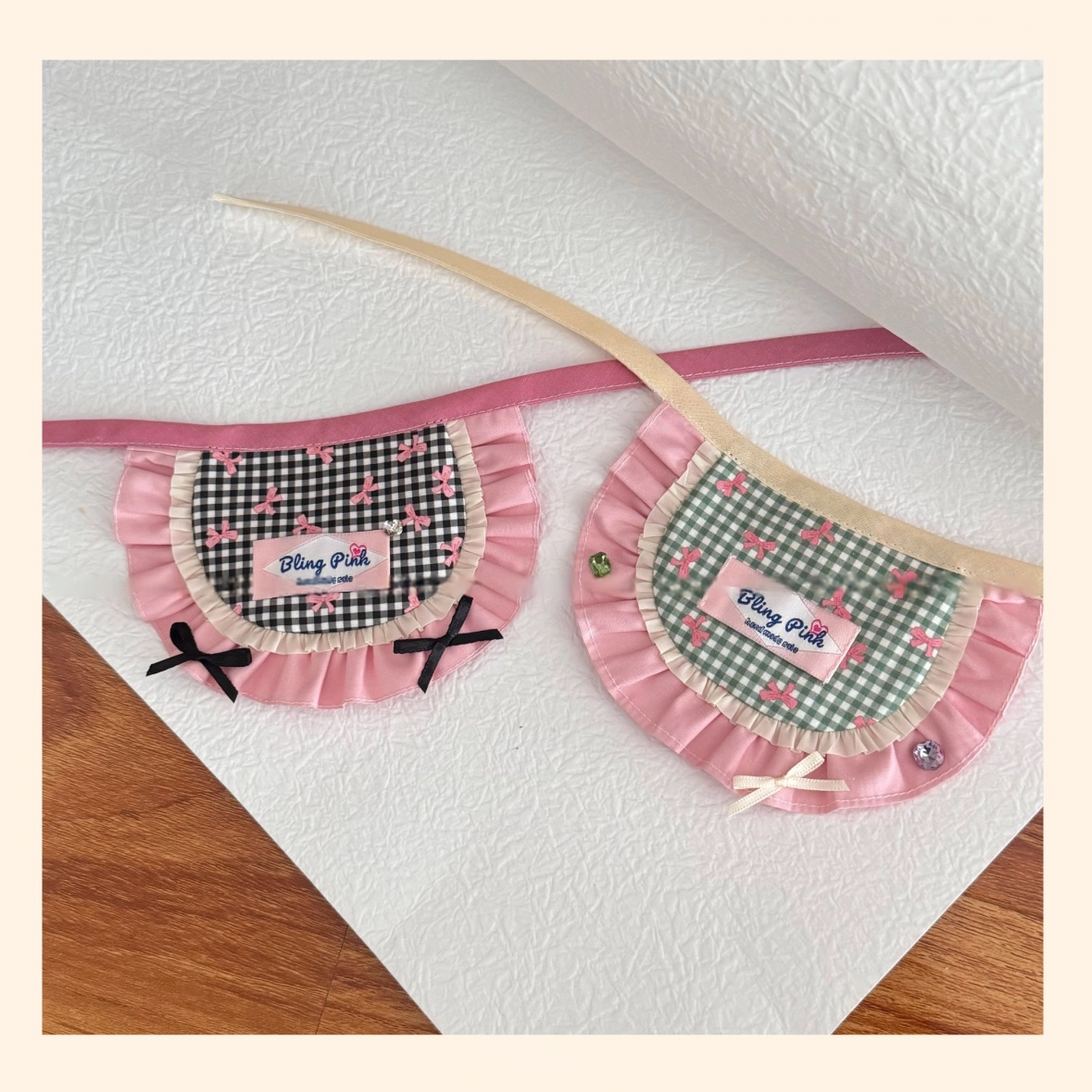 Handmade Pet Bib with Pink Bow