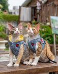 Cat Hoodie Harness & Leash Set – Check Pattern with Hat