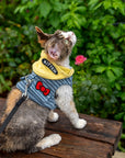 Cat Hoodie Harness & Leash Set – Check Pattern with Hat