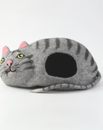 Meow Shaped Wool Cat Cave Cozy Hideaway for Cats