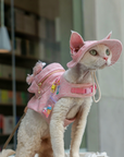 Pink Denim Backpack & Hat
