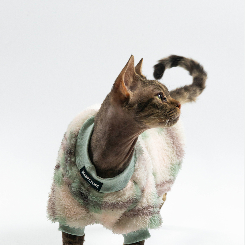 猫用チェック柄リバーシブルソフトフリースベスト