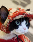Red Plaid Set DevonRex Sphynx Cat Clothes