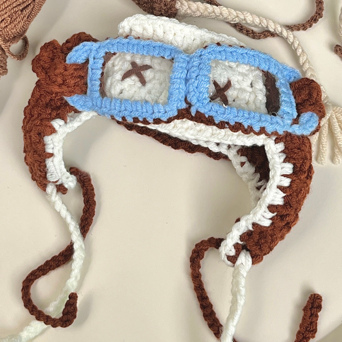 Cat Diving Mask Hat Handmade Ear-Out Design for Cats