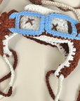 Cat Diving Mask Hat Handmade Ear-Out Design for Cats