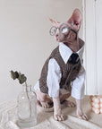 Sphynx Cat Tweed Suit – Three-Piece Formal Outfit
