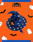 Blue gothic mage hat with ear cutout design, Halloween cat costume