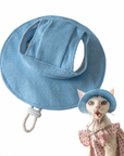 Sphynx Cat Bucket Hat – Cotton Denim Sun Hat with Ear Openings