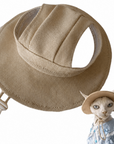Sphynx Cat Bucket Hat – Cotton Denim Sun Hat with Ear Openings