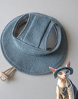 Sphynx Cat Bucket Hat – Cotton Denim Sun Hat with Ear Openings