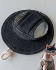 Sphynx Cat Bucket Hat – Cotton Denim Sun Hat with Ear Openings
