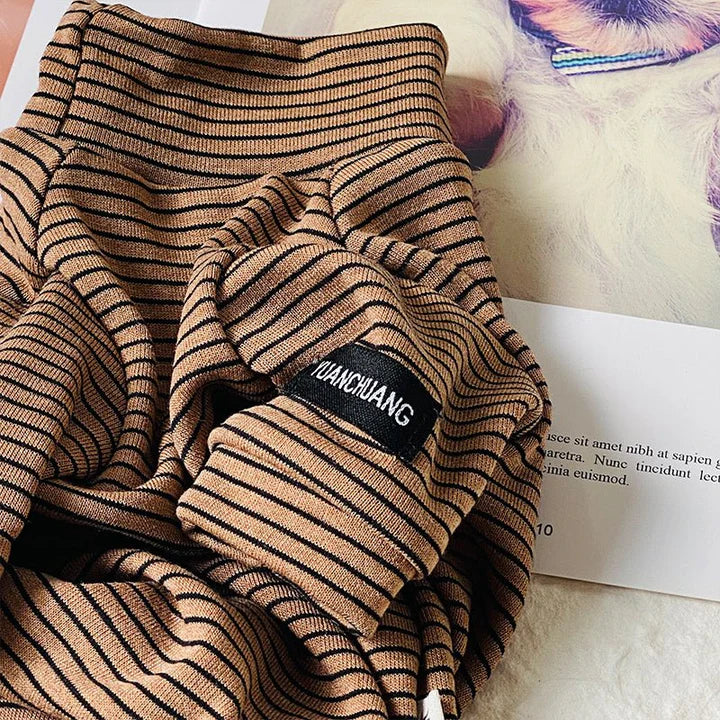 Stripe Turtleneck Shirt DevonRex Sphynx Cat Clothes