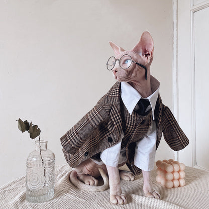 Tweed Three-Piece Suit for SphynxCat