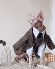 Sphynx Cat Tweed Suit – Three-Piece Formal Outfit
