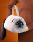 Siamese Cat Bag Plush Shoulder Bag for Daily Use