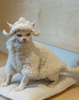 Fleece Hat for SphynxCat DevonRex White